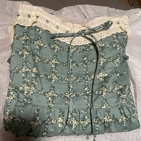 Christy Dawn Emma Dress in Teal Trellis XS - Picture 3 of 3